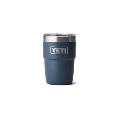YETI Rambler 8 oz Insulated Coffee Mug with Lid - Stackable Double-Wall Vacuum Insulated Coffee Cup - DuraSip Ceramic Lining - Barista-Friendly Design - Stainless Steel - Dishwasher Safe, Navy