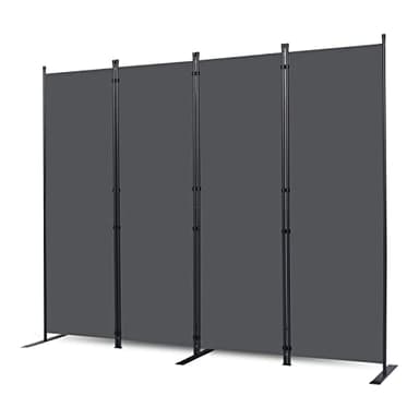 CHOSENM Wall Divider, 4 Panel Room dividers and Folding Privacy Screens with Wider Support Feet, 6 Ft Portable Privacy Screen for Room Separator, 88" W X 71" H, Grey