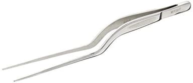 Mercer Culinary 18-8 Stainless Steel Chef Plating Tongs, Offset Tip, 6-1/2 Inch