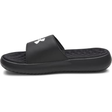 Under Armour Men's Ignite Pro 8 Fixed Band Slides, (004) Black/Black/White, 13, US