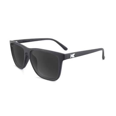 Knockaround Fast Lanes Sport - Polarized Sunglasses For Running & Fitness (Matte Black Frame/Black Smoke Lenses)