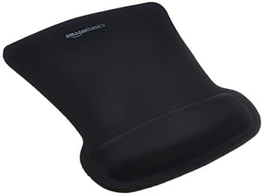 Amazon Basics Irregular Ergonomic Gel Computer Mouse Pad with Wrist Support for Pain Relief, Non-Slip, 10.1L x 8.1W inches, Black