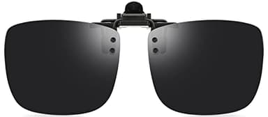 CAXMAN Polarized Clip On Sunglasses Over Prescription Frames for Men & Women w/Super Dark Category 4 Lens UV Protection Flip Up Extra Large Size