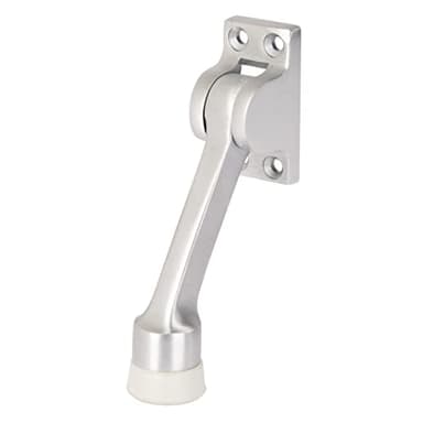 BRINKS Commercial - 4" Kick-Down Door Stop, Satin Chrome Finish - Non-Obtrusive Option to Protect Your Door and Walls