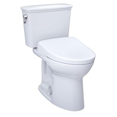 TOTO® Drake® Transitional WASHLET®+ Two-Piece Elongated 1.28 GPF Universal Height TORNADO FLUSH® Toilet and S7A Contemporary Bidet Seat with Auto Flush, Cotton White - MW7864736CEFGA.10#01