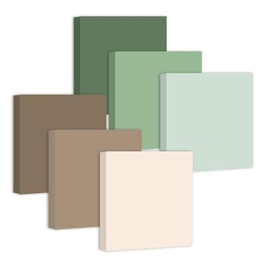 FYSUIMU 12 Pads Sage Green Brown Sticky Notes Sage Green Memo Pads Office Supplies 3 x 3 Inch Colored Self-Stick Notepads for Office School Bible Journaling Accessories, 30 Sheets Each