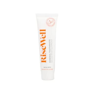 RiseWell Travel Mineral Toothpaste - TSA Approved - No Added Fluoride and SLS Free Travel Size Toothpaste Made by Dentists, Enamel Repair for Stronger, Healthier Teeth (Wild Mint), Made in the USA
