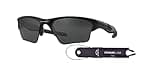 Oakley Half Jacket 2.0 XL OO9154 915412 62MM Matte Black/Grey Rectangular Sunglasses for Men + BUNDLE Accessory Leash + BUNDLE with Designer iWear Eyewear Kit