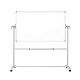 VIZ-PRO Double-Sided Magnetic Mobile Whiteboard, 60 x 36 Inches, Steel Stand