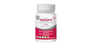 Pharmaris Ferofit - Ferrous Fumarate 300mg (100mg Elemental Iron), Prevents Anemia Due to Deficiency, Iron Supplement for Women & Men, 100 Tablets