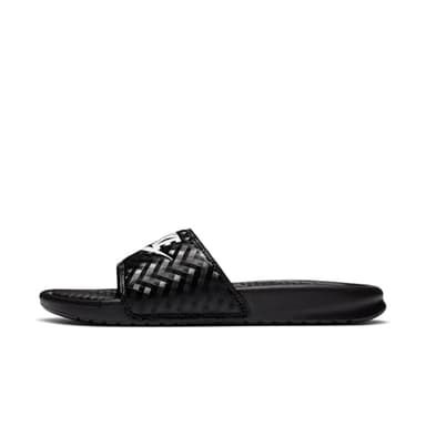 Nike Women's Benassi JDI Slides, Black/White, 9