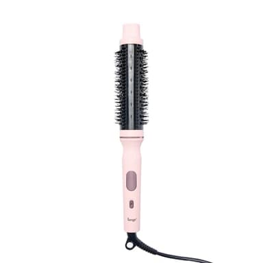 L'ANGE HAIR GlamWave Infrared Thermal Ionic Brush | 38mm Heated Round Thermal Brush for Volume and Curls | Reduces Frizz | Adds Shine | Smooth Styling Tool for All Hair Types (Blush)
