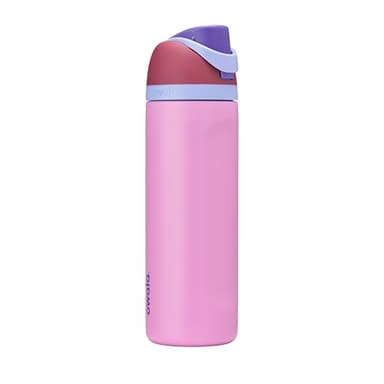Owala FreeSip Insulated Stainless Steel Water Bottle with Straw for Sports and Travel, BPA-Free Sports Water Bottle, 24 oz, Plum/Orchid, Electric Orchid
