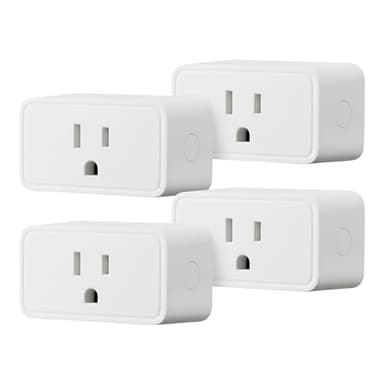 Amazon Basics Smart Plug, Works with Alexa Only, Voice Control, Remote APP Control, Schedule, Compact Design, Versatile, 2.4 GHz Wi-Fi, No Hub Required, 4-Pack, White