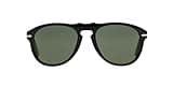 Persol PO0649 Aviator Sunglasses, Black/Green, 52 mm