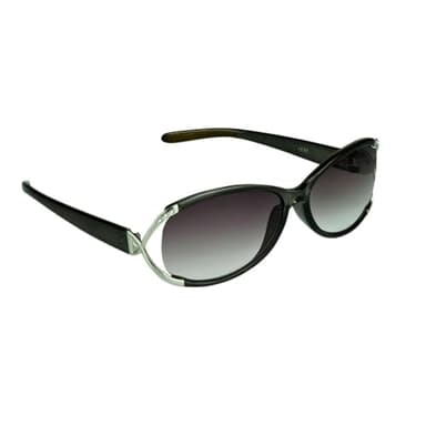 proSPORT Reading Sun Glasses +3.50 Tinted Smoke Lens Black frame with Silver with Rhinestones for Women