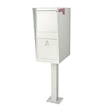 Secure Curbside Locking Mailbox for Packages, Weekend-Away Design with In-Ground Post and Base Plate