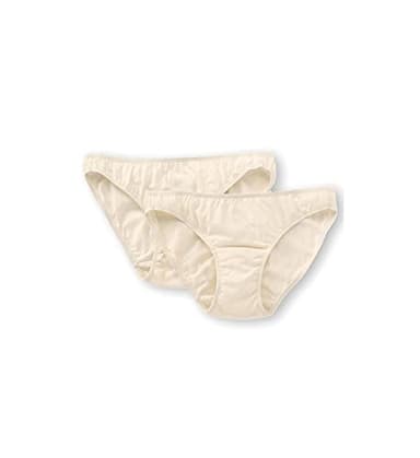 Cottonique Women's Spandex-Free Bikini Brief made from 100% Organic Cotton (4, Natural)
