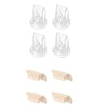 eufy Original Duckbill Valves (4-Pack) and Spout Cap (4-Pack) for Wearable Breast Pump E10/S1/S1 Pro, Breast Pump Replacement Parts