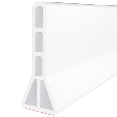 Raycity 3" High Shower Threshold Water Dam 59 IN Collapsible Shower Water Splash Guard for Curbless Shower Threshold Barrier Water Stopper for Wet and Dry Separation Bathroom and Kitchen (White)