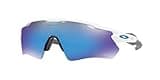 Oakley Men's OO9208 Radar EV Path Rectangular Sunglasses, Polished White Grey/Prizm Sapphire, 38 mm