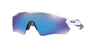 Oakley Mens OO9208 Radar EV Path Rectangular Sunglasses, Polished White Grey/Prizm Sapphire, 38 mm