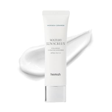 HEIMISH Moringa Ceramide Hyaluronic Hydrating Watery Sunscreen - SPF Face Moisturiser, Daily Sunscreen For Face, Broad Spectrum SPF 50, Non-greasy, Lightweight with Hyaluronic Acid, 1.7fl.oz/50ml