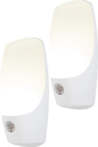 Energizer LED Automatic Night Lights, Plug-in, Soft White, Light Sensing, On at Dusk, Off at Dawn, Energy Efficient, Ideal for Bedroom, Bathroom, Kitchen, Hallway, Staircase, 37101, 2 Pack,