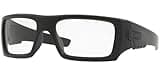Oakley Men's OO9253 Det Cord Rectangular Sunglasses, SI Matte Black/Clear, 61 mm