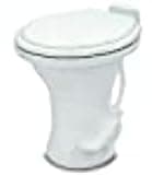 Dometic Low Profile Permanent Toilet Elongated Seat Manual Pedal Flush Control White Ceramic Without Hand Sprayer