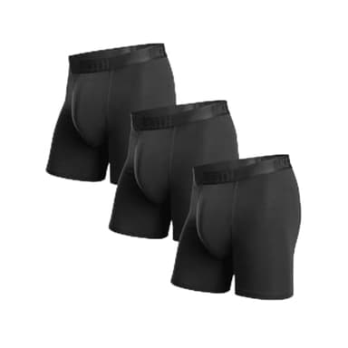 BN3TH Men's Classic Essentials Boxer Briefs, 3-D Pouch, 5.5" Inseam, Black - Medium (3pk)