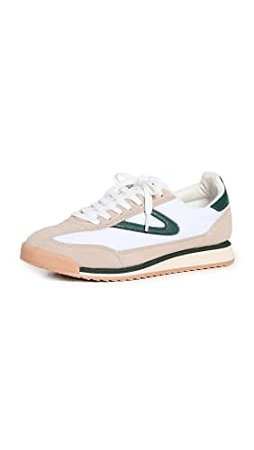 TRETORN womens Women's Lace-up Rawlins Sneakers Women s Lace Up Casual Tennis Shoes with Classic Vintage Style, White/Green, 9 US