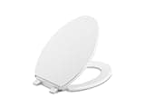 Kohler K-4774-0 Brevia Elongated White Toilet Seat with Quick-Release Hinges And Quick-Attach Hardware For Easy Clean