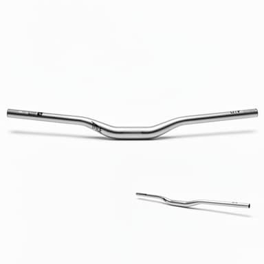 TITLE AH1 31.8 MTB Handlebar – 800mm Width, 31.8mm Clamp, 25/38/50mm Rise, Aluminium Alloy Bar for Downhill, Enduro, Freeride, Trek & Fixie Bike Compatible (Chrome, 31.8x38mm Rise)