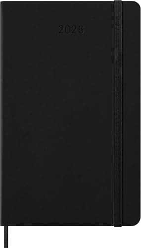 Moleskine 12 Month 2026 Smart Weekly Planner, Hard Cover, Large (5" x 8.25") Black: Compatible with Moleskine Smart Pen (Smart Set Sold Separately)