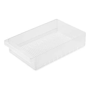 Yamazaki Home Tower Fridge Organizer Bin – Produce Washer & Storage With Adjustable Divider – Easy To Clean & Space-Saving Kitchen Solution - Plastic -
