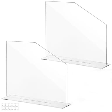 DANHMAO 2 PCS Acrylic Sink Splash Guard Clear Splash Guard for Kitchen Sink Area 16.14 * 13.38 Inch Clear Freestanding Panel Barrier with Base