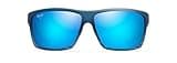 Maui Jim Men's and Women's Alenuihaha Polarized Wrap Sunglasses, Blue Black Stripe/Blue Hawaii, Large