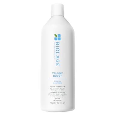 Biolage Volume Boost Shampoo - Long-Lasting Volume, Gently Cleanses, Adds Lightweight Shine To Fine Hair, Soy Protein & Polymers, Vegan, Paraben-Free, 33.8 Fl Oz