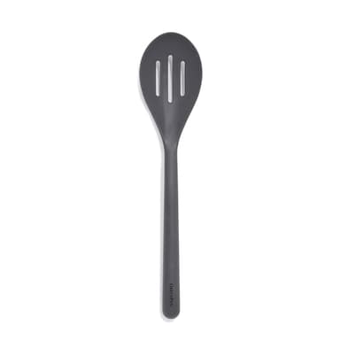 GreenPan Silicone Slotted Spoon, Cooking Kitchen Utensil, Mixing Stirring Serving, Flexible Rubber Nonstick Cookware, Rigid Steel Core Heat-Resistant, Anti-Slip Handle, BPA-Free, Dishwasher Safe, Gray