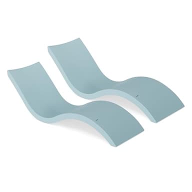Ledge Lounger - Signature Chaise - Inside Pool & Sun Shelf Lounge Chair - Designed for Shallow Shelves Up to 9” - Compatible with All Pool Types - Poolside & Sun Deck Tanning - Set of 2 - Frost