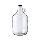 FastRack 70-1SVE-5J2I Glass Water Bottle Includes 38 mm Polyseal Cap, 1 gallon Capacity, Clear