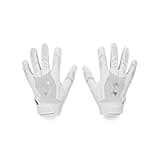 Under Armour Boys' F9 Nitro Football Gloves, (100) White/Distant Gray/Metallic Silver, Small