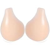 Adhesive Bras - Silicone Breast Lift Invisible Bra Reusable Nipple Covers Strapless Backless Push Up Sticky Bra for Women (US, Alpha, Large, Regular, Regular, Nude)