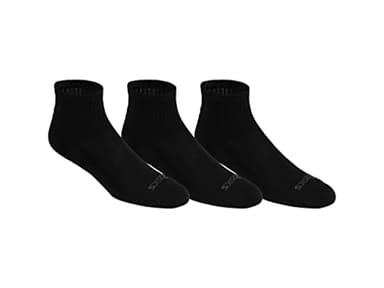 ASICS Cushion Quarter (3 Pack), Black, X-Large