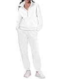 ANRABESS Womens 2 Piece Outfits Sweatsuit Zip Up Sweatshirt Jogger Sweatpants Tracksuit Matching Lounge Set 2024 Fall Trendy Medium