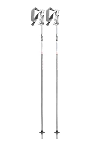 LEKI Women’s Bliss Lightweight Aluminum Ski Poles for Alpine Skiing - Gunmetal-White-Rosegold - 115 cm