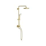 Grohe 26 123 1 Retro-Fit 1.75 GPM Shower System with Single Function Rain Shower Head, Slide Bar, Hand Shower and 17-3/4" Swivel Shower Arm - Brushed Cool Sunrise