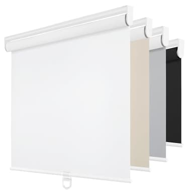 ChrisDowa Cordless Blackout Roller Shades for Windows, Thermal Insulated UV Protection Pull Down Shades, Total Blackout Window Blinds for Home, Office, Bedroom, Door (22" W x 72" H, White)