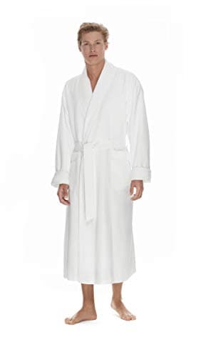 Boca Microfiber Robe for Men, Luxury Hotel, Spa & Resort Bath Robe. Plush Mens Bathrobe with Pockets - XXL, White